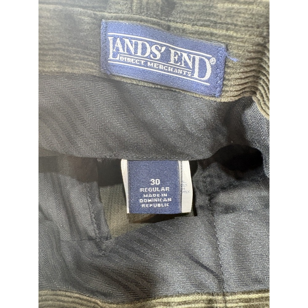 VTG Lands' End Corduroy Pants 30 Regular Men's (Cropped? READ) Olive Green Pants - Picture 3 of 10